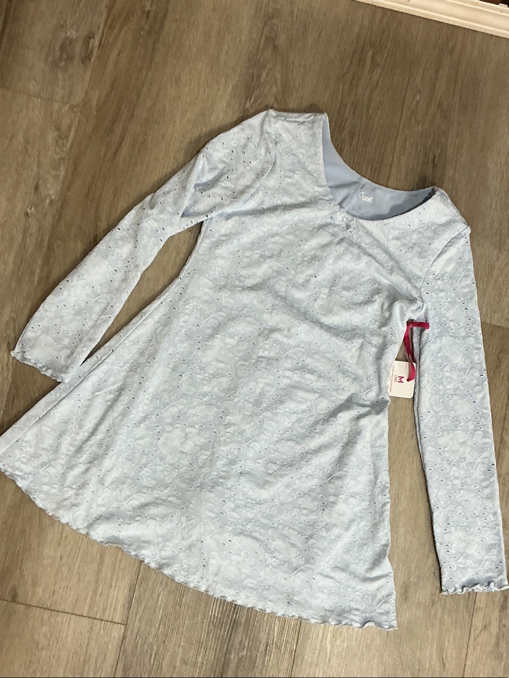 Justice Light Blue Lace A-Line Long Sleeve Tunic